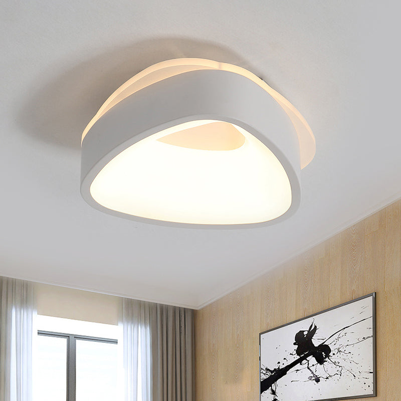 Nordic Hollowed Triangle/Round/Square Flush Lamp Metallic LED Foyer Ceiling Mounted Light in Grey/White Clearhalo 'Ceiling Lights' 'Close To Ceiling Lights' 'Close to ceiling' 'Flush mount' Lighting' 292543