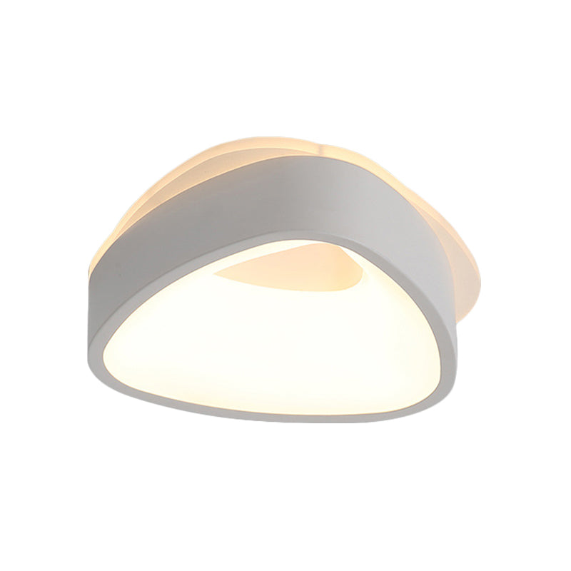 Nordic Hollowed Triangle/Round/Square Flush Lamp Metallic LED Foyer Ceiling Mounted Light in Grey/White Clearhalo 'Ceiling Lights' 'Close To Ceiling Lights' 'Close to ceiling' 'Flush mount' Lighting' 292545