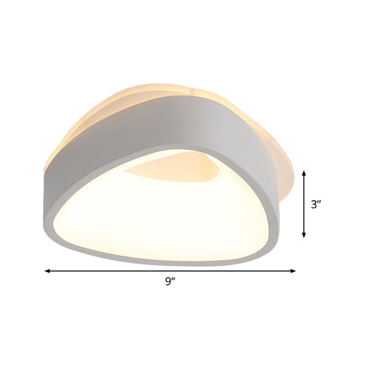 Nordic Hollowed Triangle/Round/Square Flush Lamp Metallic LED Foyer Ceiling Mounted Light in Grey/White Clearhalo 'Ceiling Lights' 'Close To Ceiling Lights' 'Close to ceiling' 'Flush mount' Lighting' 292546