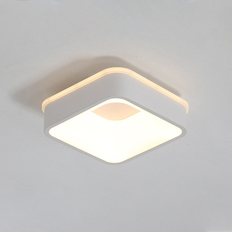 Nordic Hollowed Triangle/Round/Square Flush Lamp Metallic LED Foyer Ceiling Mounted Light in Grey/White Clearhalo 'Ceiling Lights' 'Close To Ceiling Lights' 'Close to ceiling' 'Flush mount' Lighting' 292554