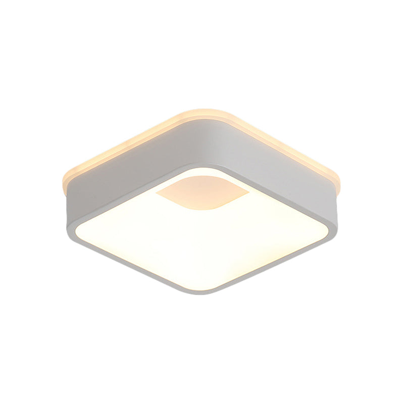 Nordic Hollowed Triangle/Round/Square Flush Lamp Metallic LED Foyer Ceiling Mounted Light in Grey/White Clearhalo 'Ceiling Lights' 'Close To Ceiling Lights' 'Close to ceiling' 'Flush mount' Lighting' 292557