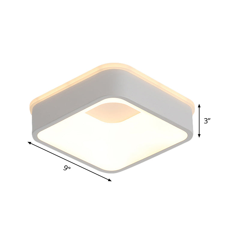 Nordic Hollowed Triangle/Round/Square Flush Lamp Metallic LED Foyer Ceiling Mounted Light in Grey/White Clearhalo 'Ceiling Lights' 'Close To Ceiling Lights' 'Close to ceiling' 'Flush mount' Lighting' 292558