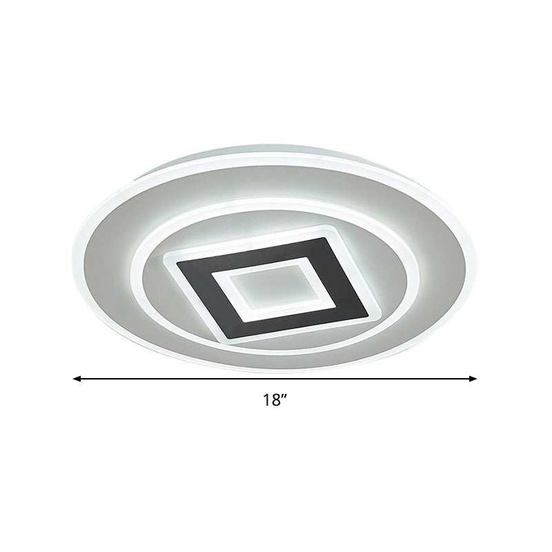 Nordic Style Layered Flush Light 18"/21.5" Dia Acrylic LED White Ceiling Flush Mount in Warm/White Light/Remote Control Stepless Dimming Clearhalo 'Ceiling Lights' 'Close To Ceiling Lights' 'Close to ceiling' 'Flush mount' Lighting' 292585