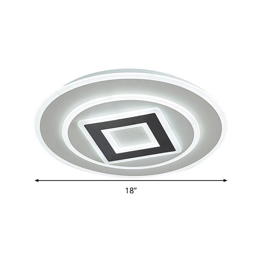 Nordic Style Layered Flush Light 18"/21.5" Dia Acrylic LED White Ceiling Flush Mount in Warm/White Light/Remote Control Stepless Dimming Clearhalo 'Ceiling Lights' 'Close To Ceiling Lights' 'Close to ceiling' 'Flush mount' Lighting' 292585