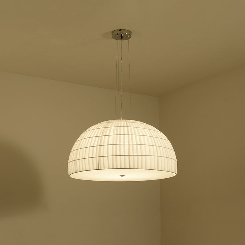 Fabric Dome Hanging Ceiling Light Modern 4 Lights White Chandelier Light Fixture White Clearhalo 'Ceiling Lights' 'Chandeliers' 'Modern Chandeliers' 'Modern' Lighting' 292640