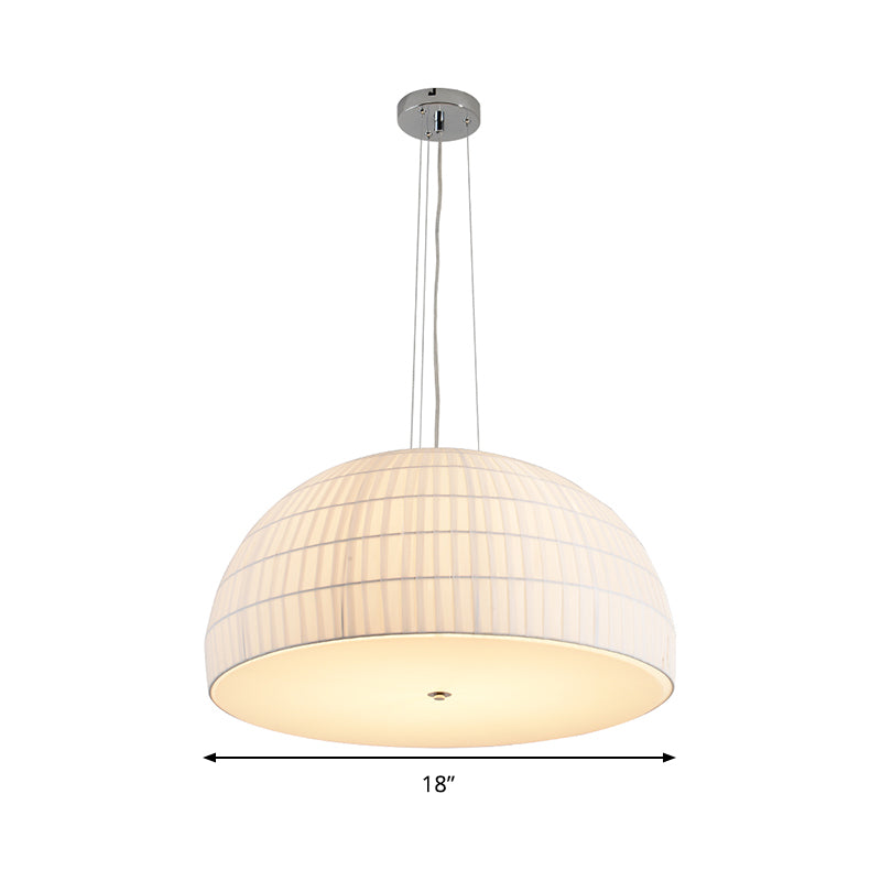 Fabric Dome Hanging Ceiling Light Modern 4 Lights White Chandelier Light Fixture Clearhalo 'Ceiling Lights' 'Chandeliers' 'Modern Chandeliers' 'Modern' Lighting' 292644