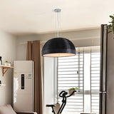 Black Dome Pendant Chandelier Simple Style 4 Lights Fabric Hanging Light Fixture for Bedroom Clearhalo 'Ceiling Lights' 'Chandeliers' 'Modern Chandeliers' 'Modern' Lighting' 292648