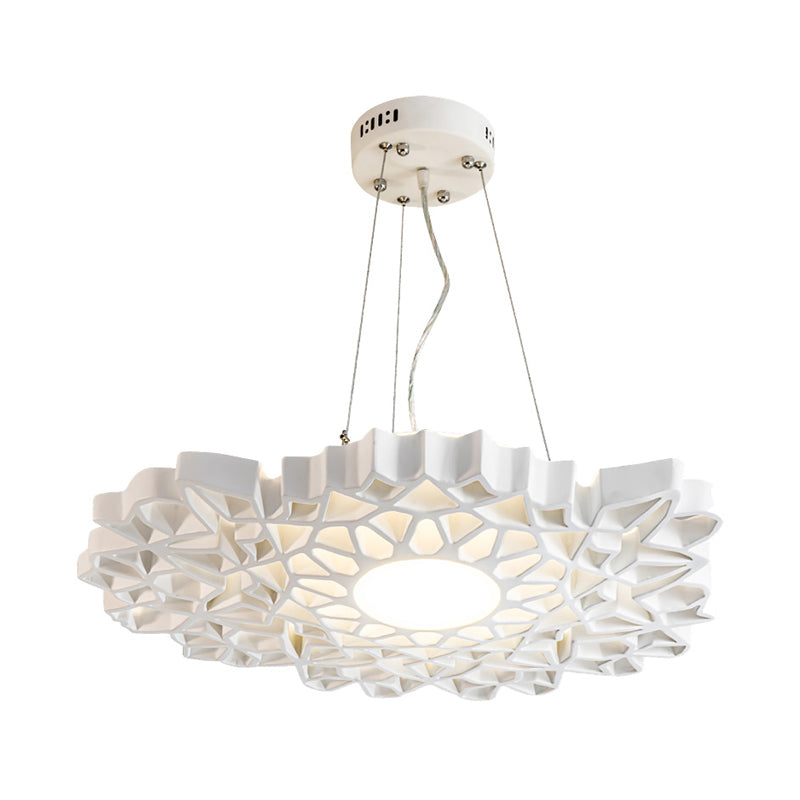 Honeycomb Pendant Light Fixture Contemporary Resin 1 Head White Hanging Ceiling Light Clearhalo 'Ceiling Lights' 'Modern Pendants' 'Modern' 'Pendant Lights' 'Pendants' Lighting' 292654