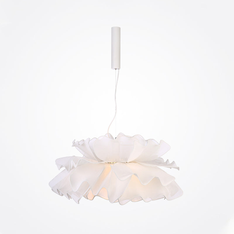 Fabric Wavy Pendant Light Fixture Nordic 1 Head Black/White Hanging Ceiling Light for Bedroom Clearhalo 'Ceiling Lights' 'Modern Pendants' 'Modern' 'Pendant Lights' 'Pendants' Lighting' 292759