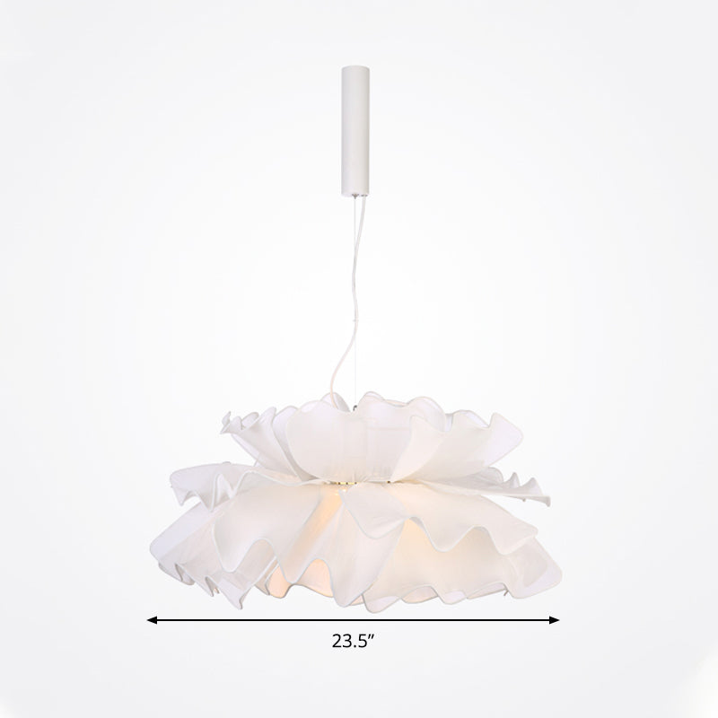 Fabric Wavy Pendant Light Fixture Nordic 1 Head Black/White Hanging Ceiling Light for Bedroom Clearhalo 'Ceiling Lights' 'Modern Pendants' 'Modern' 'Pendant Lights' 'Pendants' Lighting' 292760