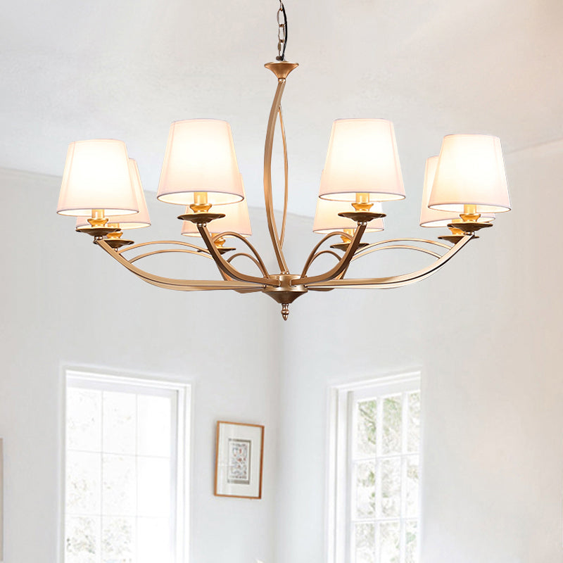 Barrel Fabric Chandelier Lighting Fixture Contemporary 4/6/8 Heads White Suspension Light 8 White Clearhalo 'Ceiling Lights' 'Chandeliers' Lighting' options 292765_8753d935-a932-450b-bf6b-f0ecb816a3bc