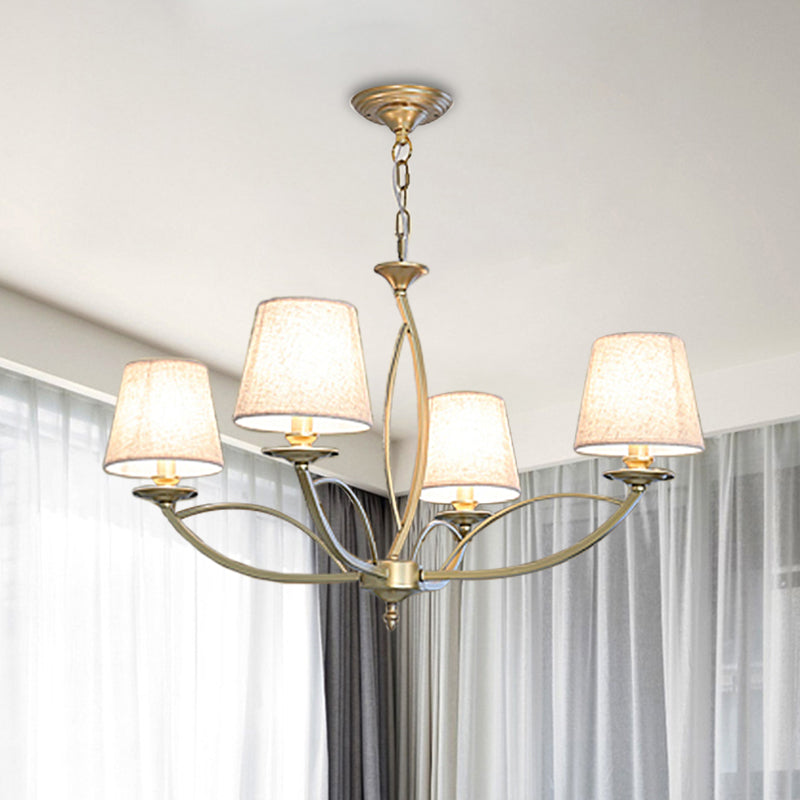 Barrel Fabric Chandelier Lighting Fixture Contemporary 4/6/8 Heads White Suspension Light 4 White Clearhalo 'Ceiling Lights' 'Chandeliers' Lighting' options 292775_a500b6b6-d978-4214-a8b4-d305b9045cf7