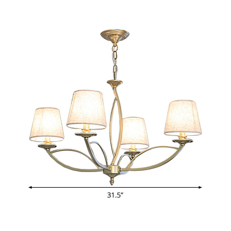 Barrel Fabric Chandelier Lighting Fixture Contemporary 4/6/8 Heads White Suspension Light Clearhalo 'Ceiling Lights' 'Chandeliers' Lighting' options 292778