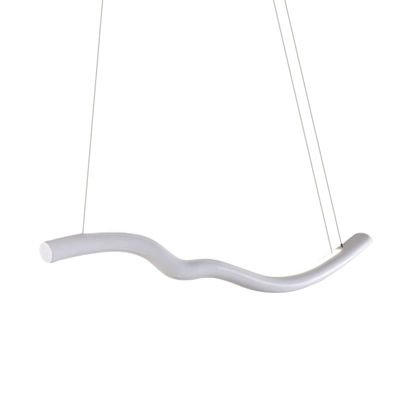 Curved Bedroom Chandelier Light Fixture Metal Simple Style LED Suspension Light in Grey/White Clearhalo 'Ceiling Lights' 'Chandeliers' 'Modern Chandeliers' 'Modern' Lighting' 292861