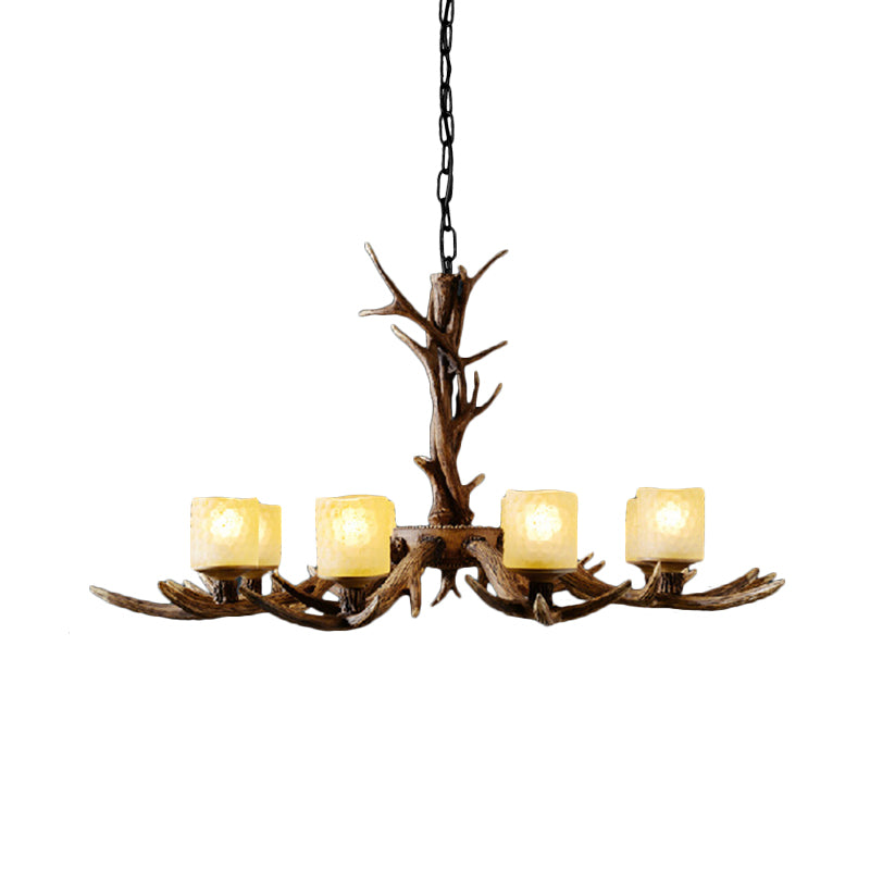 Resin Sputnik Chandelier Lighting Rustic 3/6/8 Bulbs Restaurant Hanging Lamp Fixture in Brown Clearhalo 'Ceiling Lights' 'Chandeliers' Lighting' options 293012