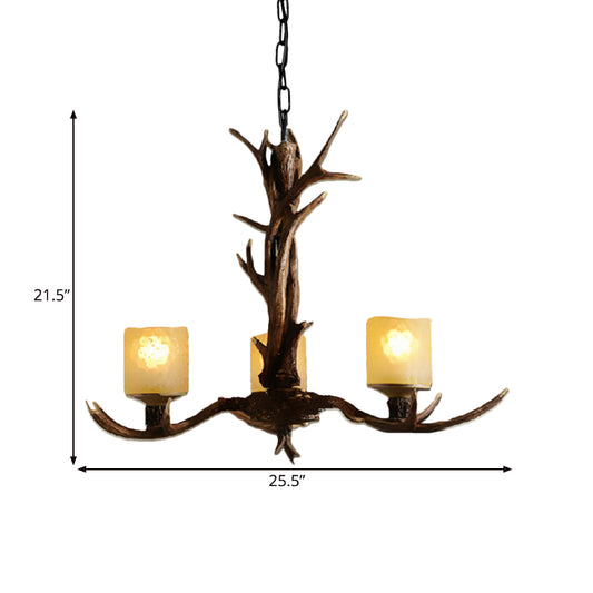 Resin Sputnik Chandelier Lighting Rustic 3/6/8 Bulbs Restaurant Hanging Lamp Fixture in Brown Clearhalo 'Ceiling Lights' 'Chandeliers' Lighting' options 293020