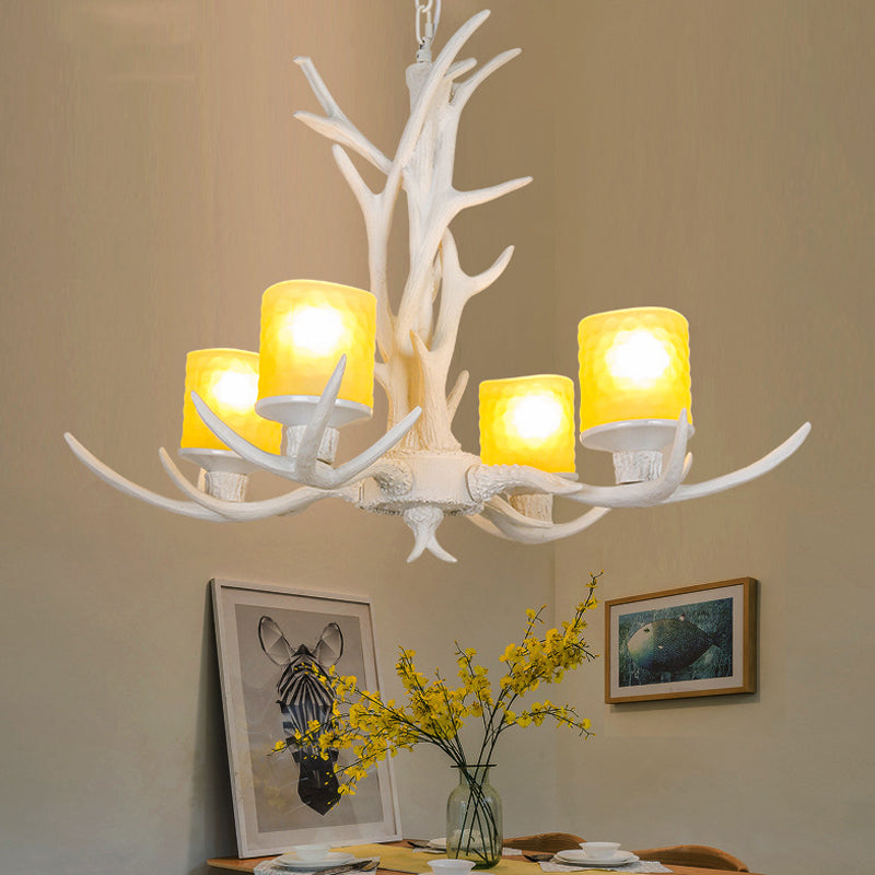 Resin Starburst Chandelier Lamp Cottage 4/6/8 Bulbs Bedroom Hanging Light Kit in White, 27.5"/35.5"/39" Wide Clearhalo 'Ceiling Lights' 'Chandeliers' Lighting' options 293059