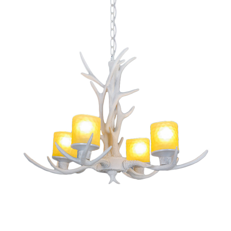 Resin Starburst Chandelier Lamp Cottage 4/6/8 Bulbs Bedroom Hanging Light Kit in White, 27.5"/35.5"/39" Wide Clearhalo 'Ceiling Lights' 'Chandeliers' Lighting' options 293061