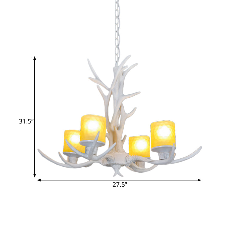 Resin Starburst Chandelier Lamp Cottage 4/6/8 Bulbs Bedroom Hanging Light Kit in White, 27.5"/35.5"/39" Wide Clearhalo 'Ceiling Lights' 'Chandeliers' Lighting' options 293062