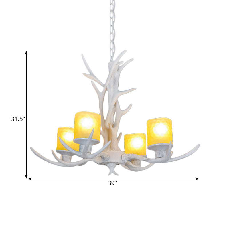 Resin Starburst Chandelier Lamp Cottage 4/6/8 Bulbs Bedroom Hanging Light Kit in White, 27.5"/35.5"/39" Wide Clearhalo 'Ceiling Lights' 'Chandeliers' Lighting' options 293063