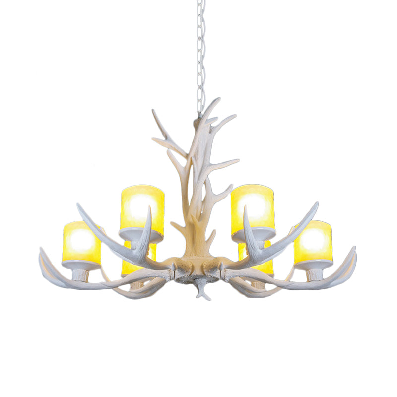 Resin Starburst Chandelier Lamp Cottage 4/6/8 Bulbs Bedroom Hanging Light Kit in White, 27.5"/35.5"/39" Wide Clearhalo 'Ceiling Lights' 'Chandeliers' Lighting' options 293064