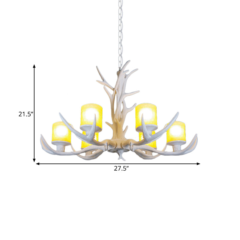 Resin Starburst Chandelier Lamp Cottage 4/6/8 Bulbs Bedroom Hanging Light Kit in White, 27.5"/35.5"/39" Wide Clearhalo 'Ceiling Lights' 'Chandeliers' Lighting' options 293065