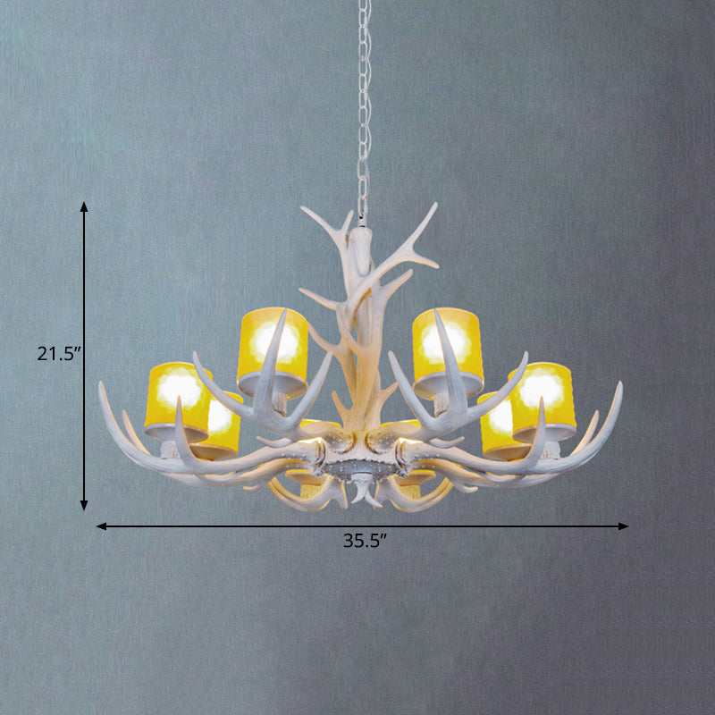 Resin Starburst Chandelier Lamp Cottage 4/6/8 Bulbs Bedroom Hanging Light Kit in White, 27.5"/35.5"/39" Wide Clearhalo 'Ceiling Lights' 'Chandeliers' Lighting' options 293069