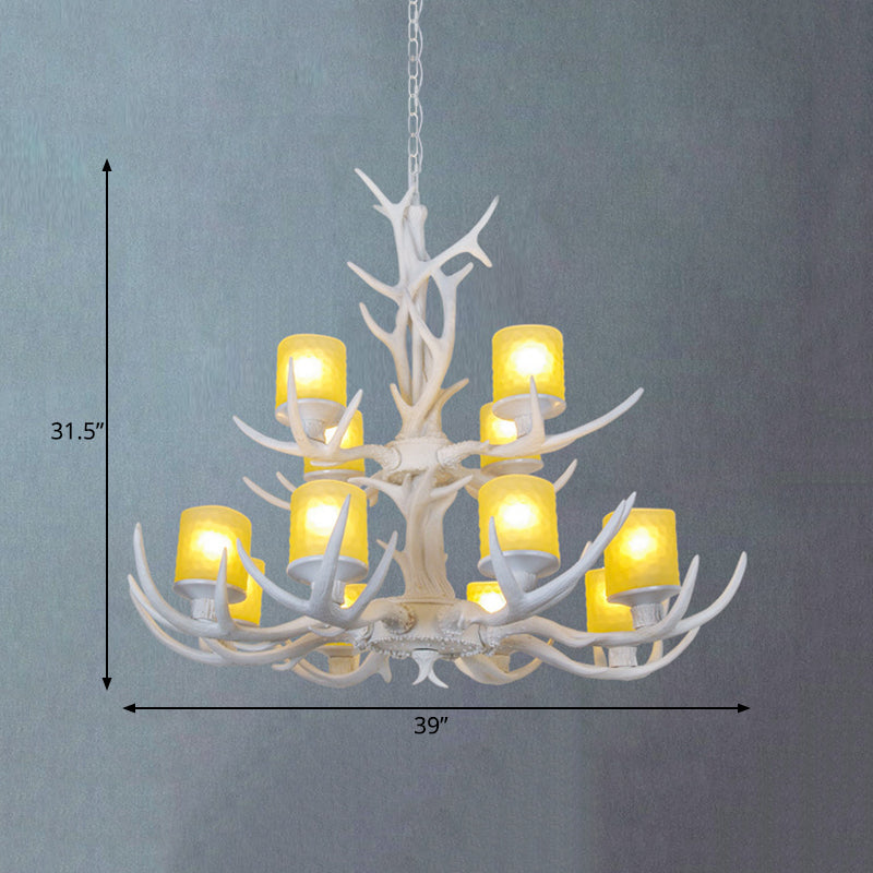 Resin Starburst Chandelier Lamp Cottage 4/6/8 Bulbs Bedroom Hanging Light Kit in White, 27.5"/35.5"/39" Wide Clearhalo 'Ceiling Lights' 'Chandeliers' Lighting' options 293071