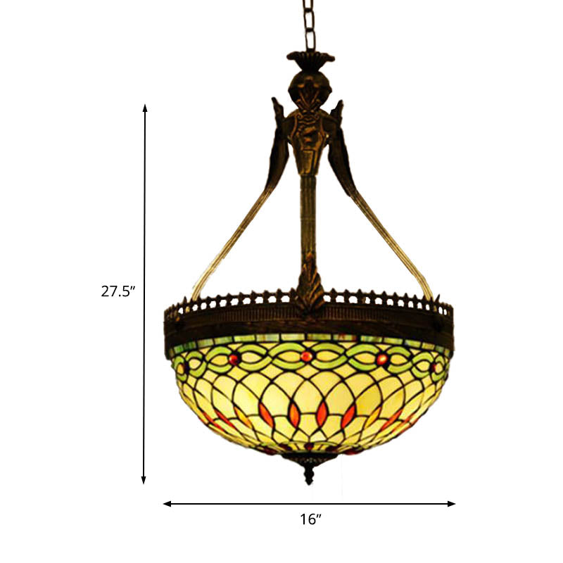 3 Lights Dragonfly Chandelier Light Fixture Tiffany Style Yellow/Orange/Pink and White Stained Glass Hanging Lamp Clearhalo 'Ceiling Lights' 'Chandeliers' 'Glass shade' 'Glass' 'Industrial' 'Middle Century Chandeliers' 'Tiffany Chandeliers' 'Tiffany close to ceiling' 'Tiffany' Lighting' 293171