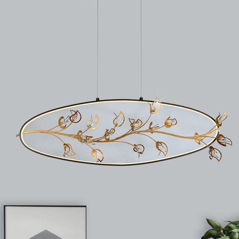 Gold Branch Pendant Ceiling Light Modernism Leaf Crystal Gold LED Chandelier Lighting Clearhalo 'Ceiling Lights' 'Chandeliers' Lighting' options 293494