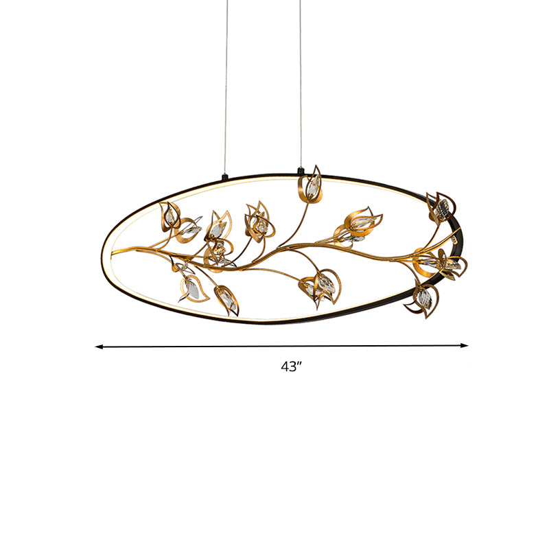 Gold Branch Pendant Ceiling Light Modernism Leaf Crystal Gold LED Chandelier Lighting Clearhalo 'Ceiling Lights' 'Chandeliers' Lighting' options 293496