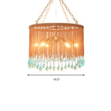 Copper Round Chandelier Light Fixture Traditional Metal Chain 6 Heads Living Room Hanging Lamp Clearhalo 'Ceiling Lights' 'Chandeliers' Lighting' options 293572