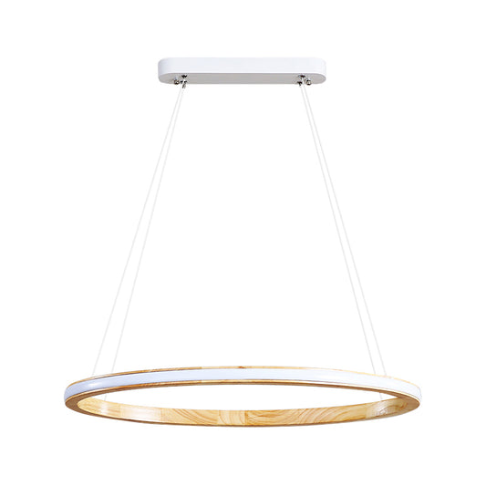 Ring Wood Chandelier Lighting Simple Style Beige 26"/37.5" Wide Ceiling Pendant Light in Natural Light Clearhalo 'Ceiling Lights' 'Chandeliers' Lighting' options 293714