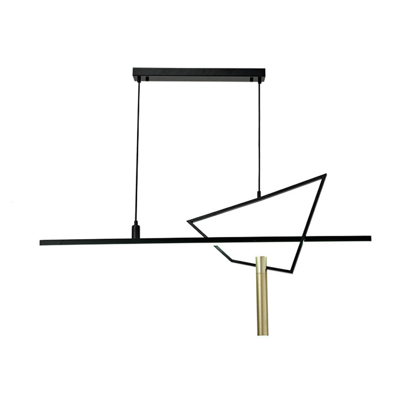 Black Linear Chandelier Lamp Minimalist Metal LED Hanging Pendant Light for Reading Room Clearhalo 'Ceiling Lights' 'Chandeliers' 'Modern Chandeliers' 'Modern' Lighting' 293764