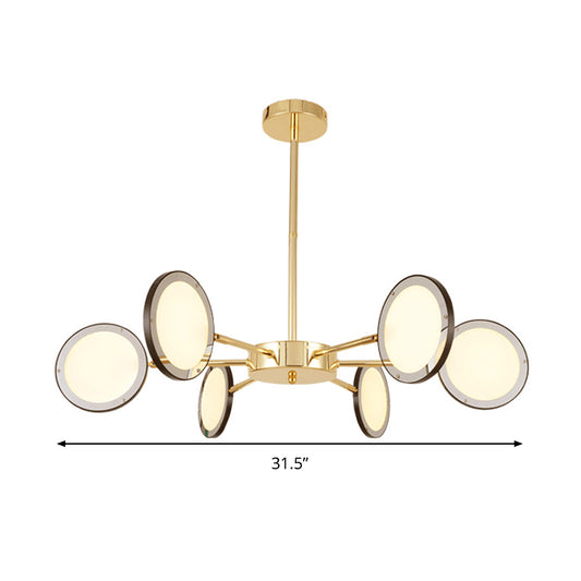 Gold Sputnik Hanging Ceiling Light Modernism 6/8 Lights Starburst Chandelier Lighting Fixture, Warm/White Light Clearhalo 'Ceiling Lights' 'Chandeliers' 'Modern Chandeliers' 'Modern' Lighting' 293774