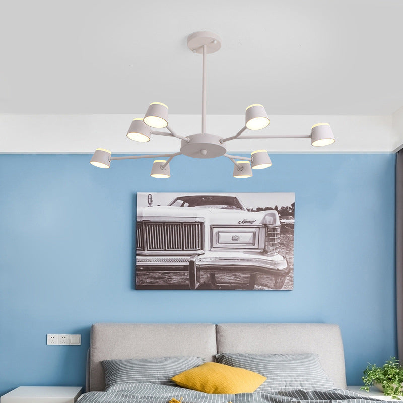 Sputnik Bedroom Chandelier Pendant Light Metal 8 Heads Modern Hanging Light Fixture Clearhalo 'Ceiling Lights' 'Chandeliers' 'Modern Chandeliers' 'Modern' Lighting' 293784