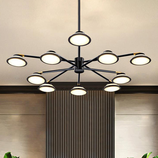 Black Starburst Chandelier Light Contemporary 10 Heads Metal Pendant Light Kit for Living Room Clearhalo 'Ceiling Lights' 'Chandeliers' 'Modern Chandeliers' 'Modern' Lighting' 293789