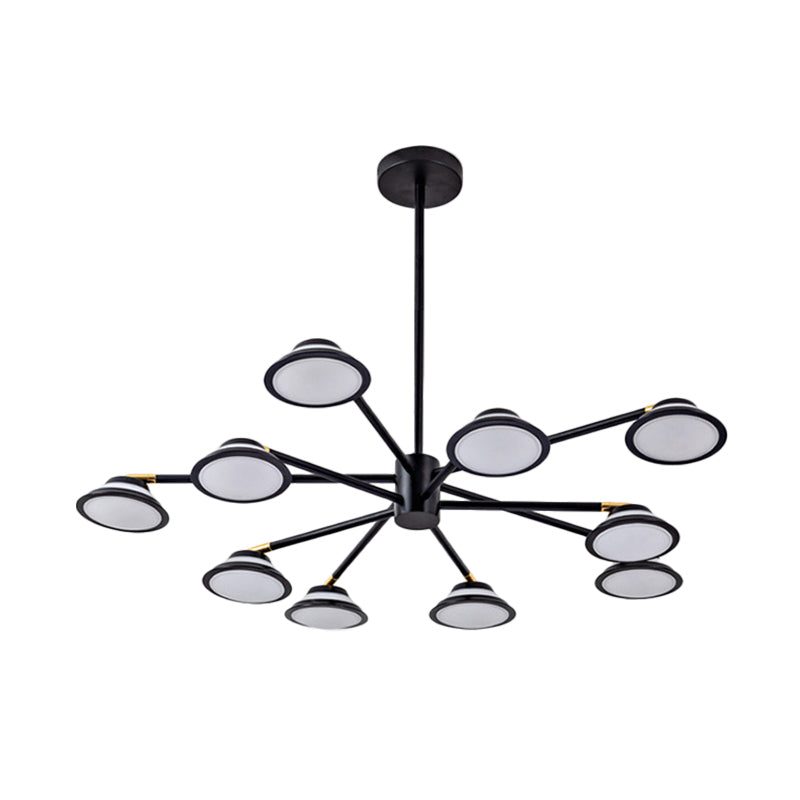 Black Starburst Chandelier Light Contemporary 10 Heads Metal Pendant Light Kit for Living Room Clearhalo 'Ceiling Lights' 'Chandeliers' 'Modern Chandeliers' 'Modern' Lighting' 293791