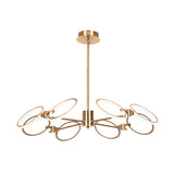 Circle Chandelier Lamp Modern Metal 8 Lights Gold Hanging Ceiling Light in Warm/White Light Clearhalo 'Ceiling Lights' 'Chandeliers' 'Modern Chandeliers' 'Modern' Lighting' 293819