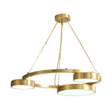 Postmodern Round Hanging Light Metal 3 Lights Dining Room Ceiling Chandelier in Brass Clearhalo 'Ceiling Lights' 'Chandeliers' Lighting' options 293840