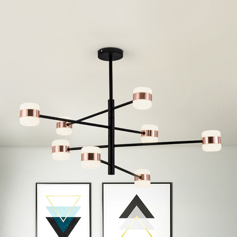 Metal Starburst Hanging Chandelier Modern 4/6/8 Lights Black Pendant Lighting in Warm/White Light Clearhalo 'Ceiling Lights' 'Chandeliers' 'Modern Chandeliers' 'Modern' Lighting' 293857