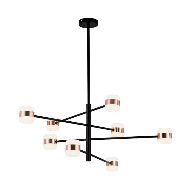 Metal Starburst Hanging Chandelier Modern 4/6/8 Lights Black Pendant Lighting in Warm/White Light Clearhalo 'Ceiling Lights' 'Chandeliers' 'Modern Chandeliers' 'Modern' Lighting' 293859