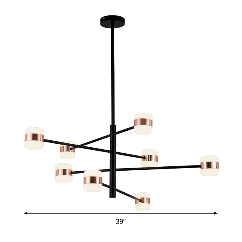 Metal Starburst Hanging Chandelier Modern 4/6/8 Lights Black Pendant Lighting in Warm/White Light Clearhalo 'Ceiling Lights' 'Chandeliers' 'Modern Chandeliers' 'Modern' Lighting' 293860