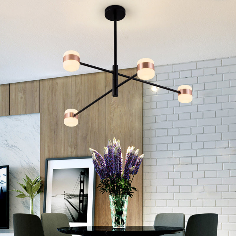 Metal Starburst Hanging Chandelier Modern 4/6/8 Lights Black Pendant Lighting in Warm/White Light Clearhalo 'Ceiling Lights' 'Chandeliers' 'Modern Chandeliers' 'Modern' Lighting' 293867