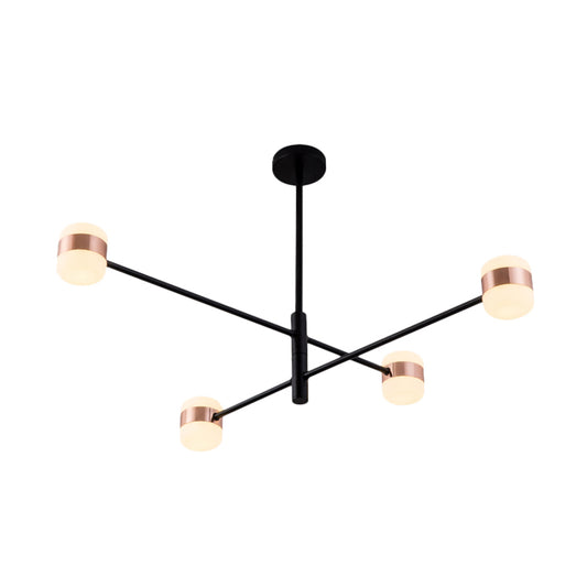 Metal Starburst Hanging Chandelier Modern 4/6/8 Lights Black Pendant Lighting in Warm/White Light Clearhalo 'Ceiling Lights' 'Chandeliers' 'Modern Chandeliers' 'Modern' Lighting' 293868