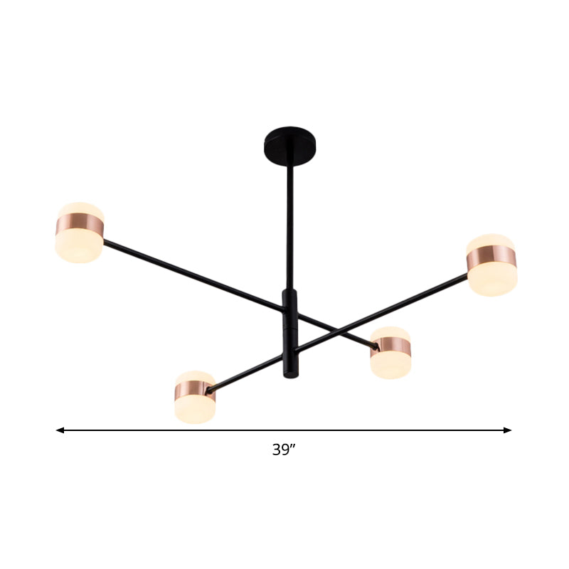 Metal Starburst Hanging Chandelier Modern 4/6/8 Lights Black Pendant Lighting in Warm/White Light Clearhalo 'Ceiling Lights' 'Chandeliers' 'Modern Chandeliers' 'Modern' Lighting' 293869