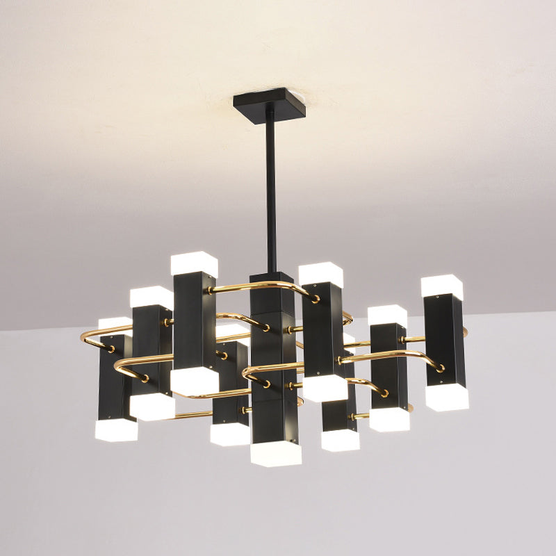 Black Sputnik Pendant Chandelier Modern 4/8 Heads Metal Suspension Light in 2 Color Light 8 Black 2 Color Clearhalo 'Ceiling Lights' 'Chandeliers' 'Modern Chandeliers' 'Modern' Lighting' 293905