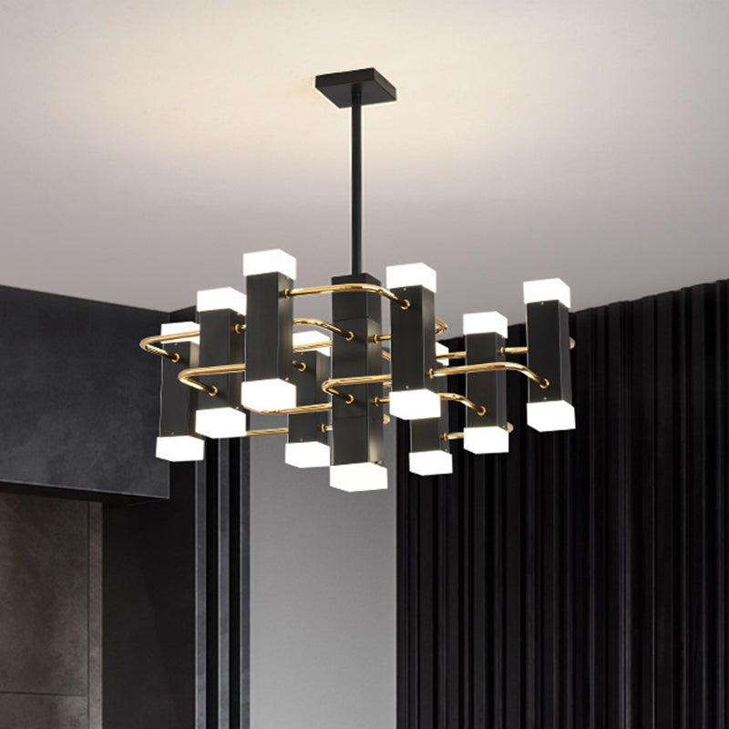 Black Sputnik Pendant Chandelier Modern 4/8 Heads Metal Suspension Light in 2 Color Light Clearhalo 'Ceiling Lights' 'Chandeliers' 'Modern Chandeliers' 'Modern' Lighting' 293906