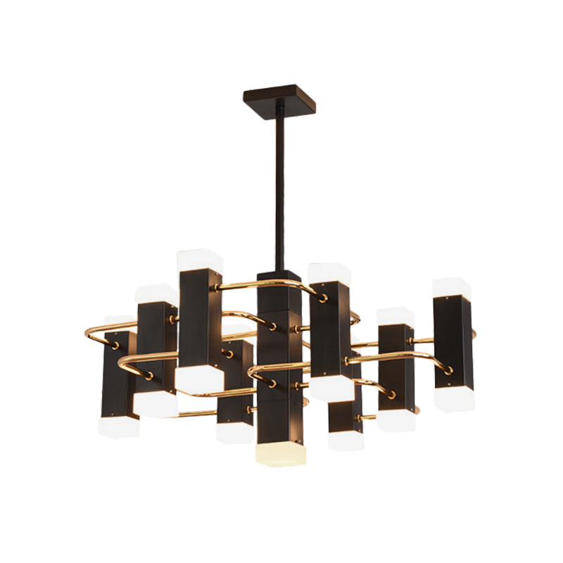 Black Sputnik Pendant Chandelier Modern 4/8 Heads Metal Suspension Light in 2 Color Light Clearhalo 'Ceiling Lights' 'Chandeliers' 'Modern Chandeliers' 'Modern' Lighting' 293908