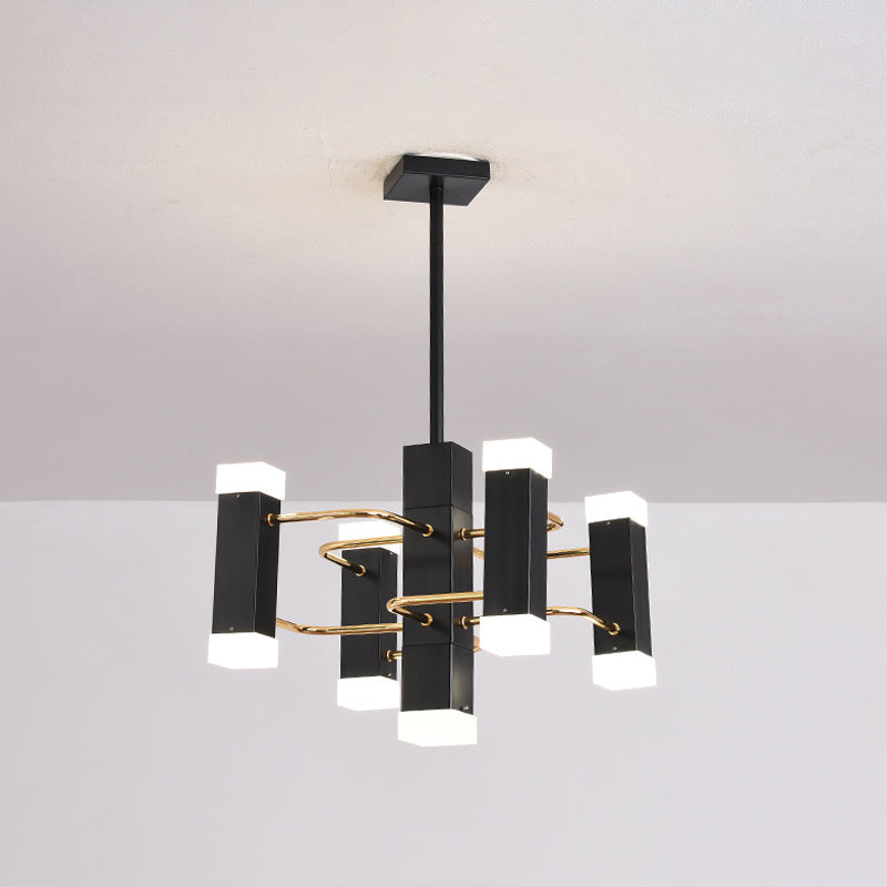 Black Sputnik Pendant Chandelier Modern 4/8 Heads Metal Suspension Light in 2 Color Light 4 Black 2 Color Clearhalo 'Ceiling Lights' 'Chandeliers' 'Modern Chandeliers' 'Modern' Lighting' 293911